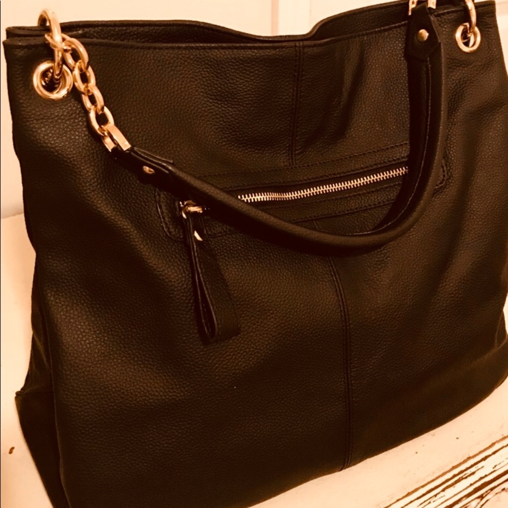 NWT CUORE & PELLE ALL LEATHER SHOULDER BAG BR.PINK